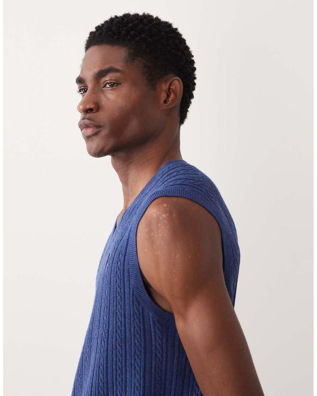 Polo Ralph Lauren Blue Icon Logo Cotton Sweater Vest for men