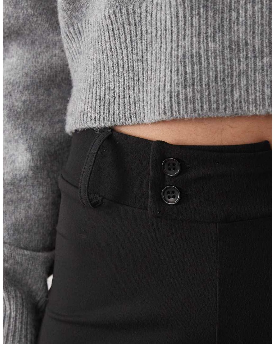 New Look Gray Bengaline Low Rise Flare Pant
