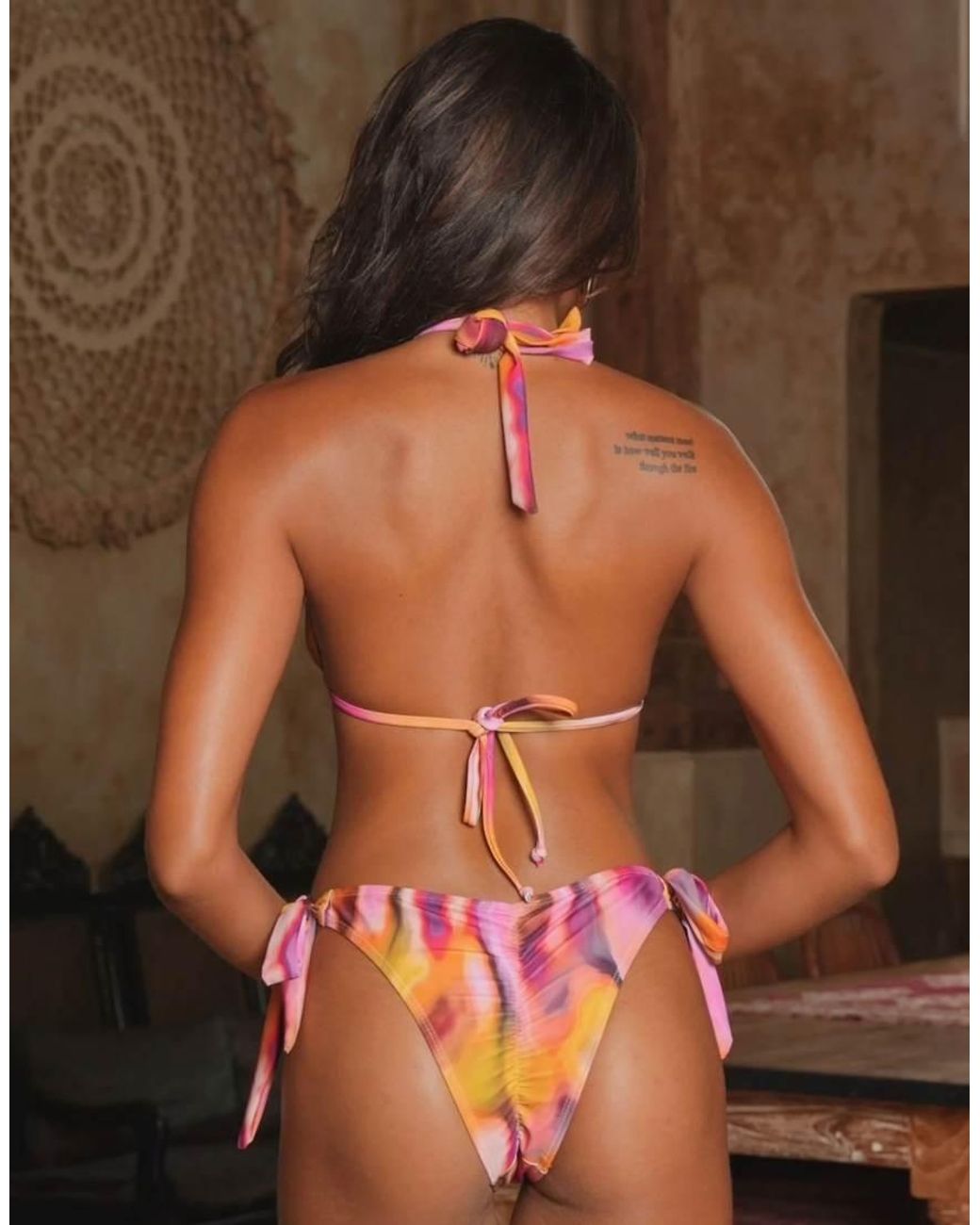 Moda Minx Red Gobi Tie Side Brazilian Bikini Bottom