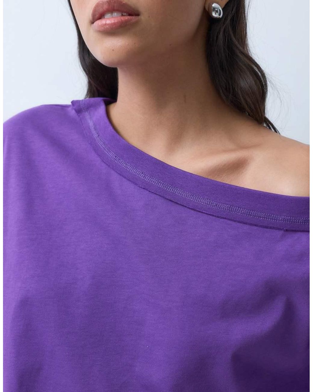 ASOS Purple Washed One Shoulder Sweatshirt