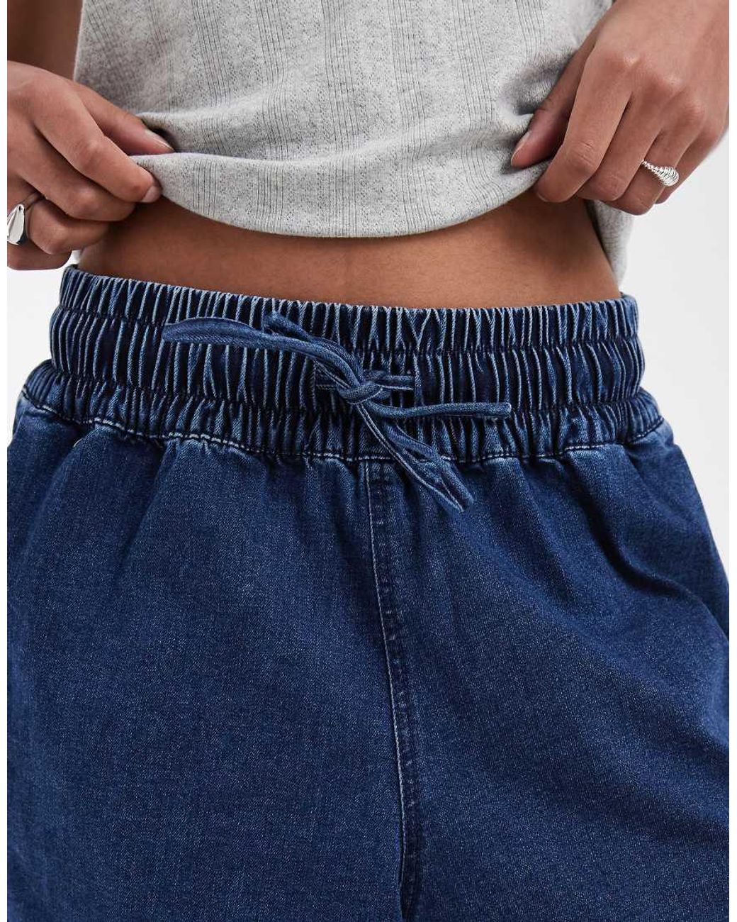 Pieces Blue Tie Waist Denim Shorts