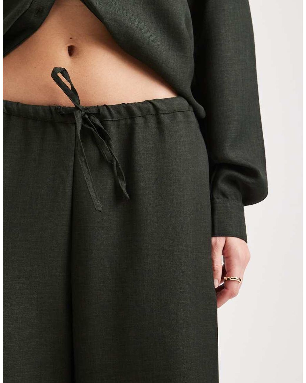 ONLY Green Tie Detail Pull On Trousers Co-Ord