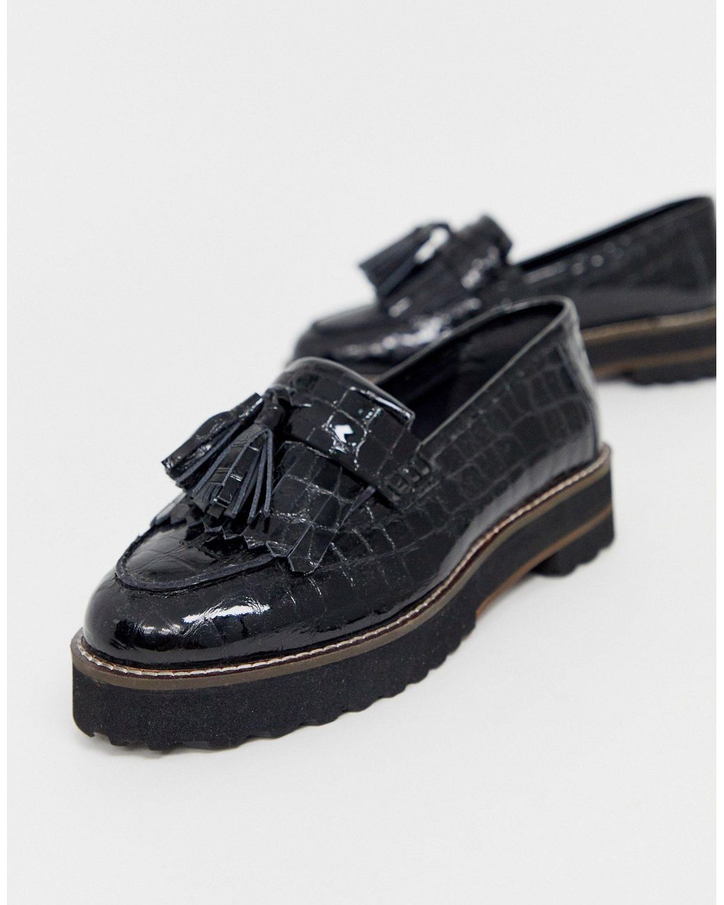 wide fit patent loafers