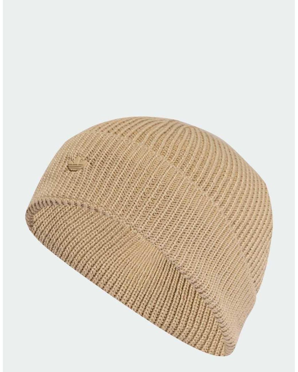 Adidas Originals Natural Everyday Icons Beanie With Tonal Metal Trefoil