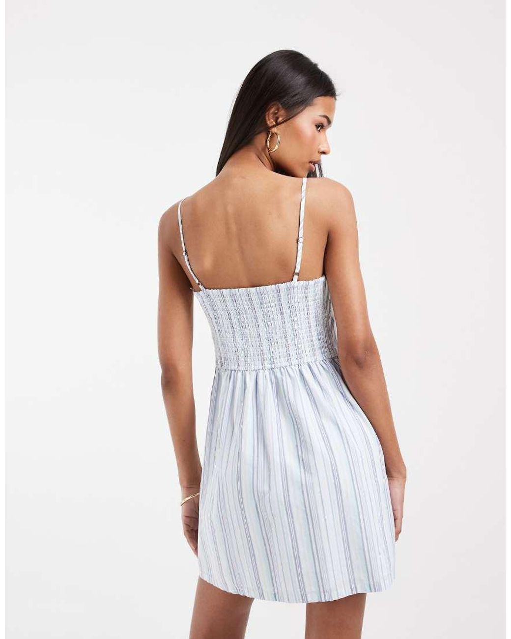 Hollister White Strappy Button Front Mini Dress