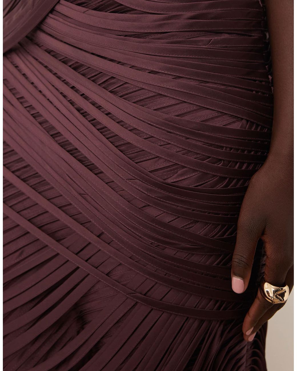 ARRANGE Pink – asymmetrisches, drapiertes midaxikleid