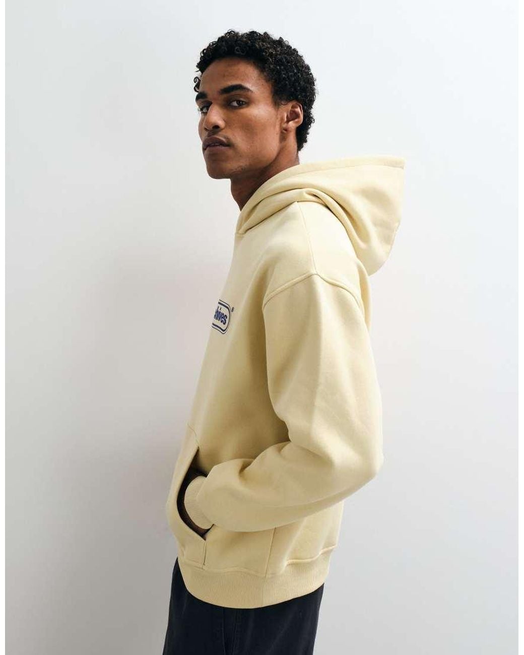 ASOS Natural Oversized Hood With Pigment Print for men