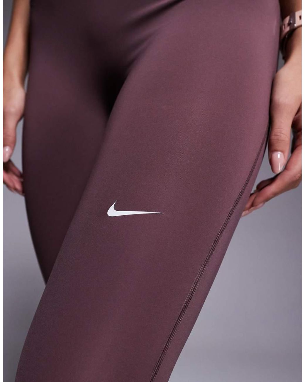 Nike Purple Nike Pro Training Dri-Fit 365 Mid Rise Legging