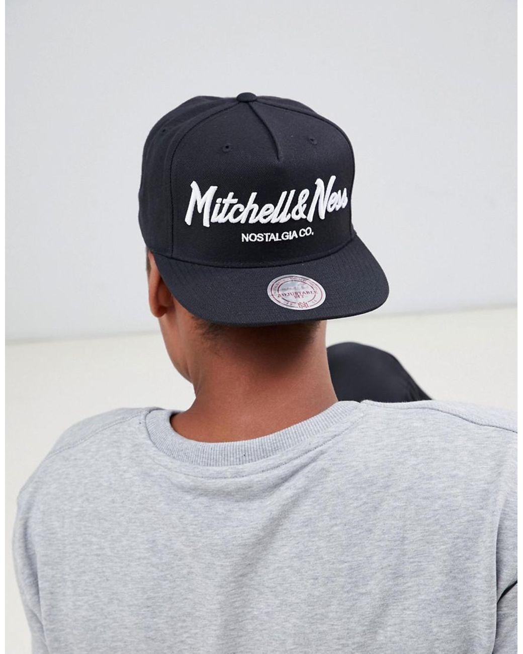 Mitchell  Ness Pinscript Snapback Cap In Black for Men Lyst