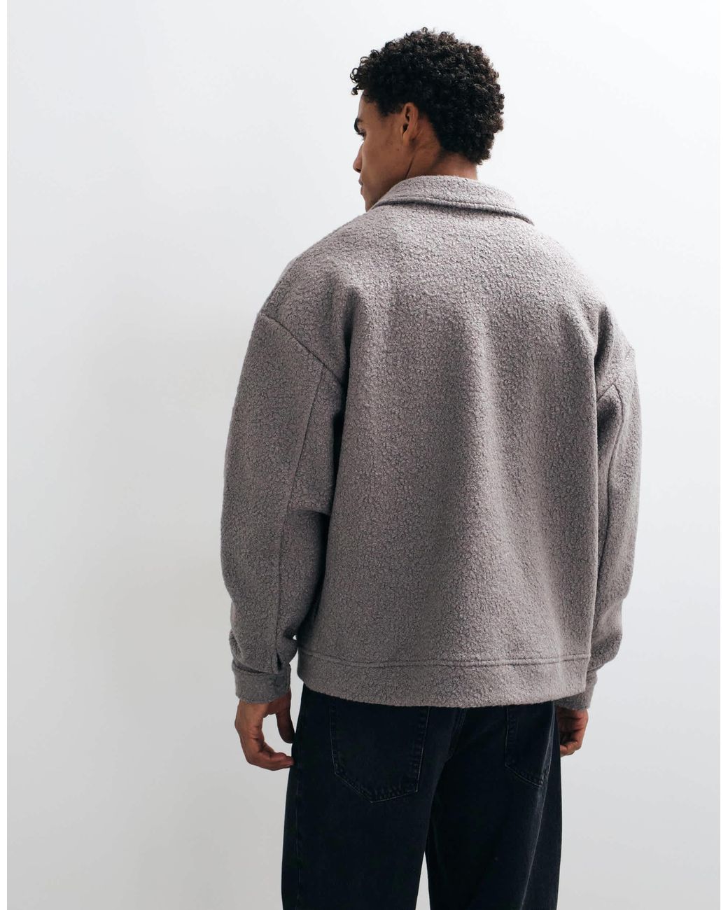 Surchemise oversize texturée e ASOS pour homme en coloris Gray