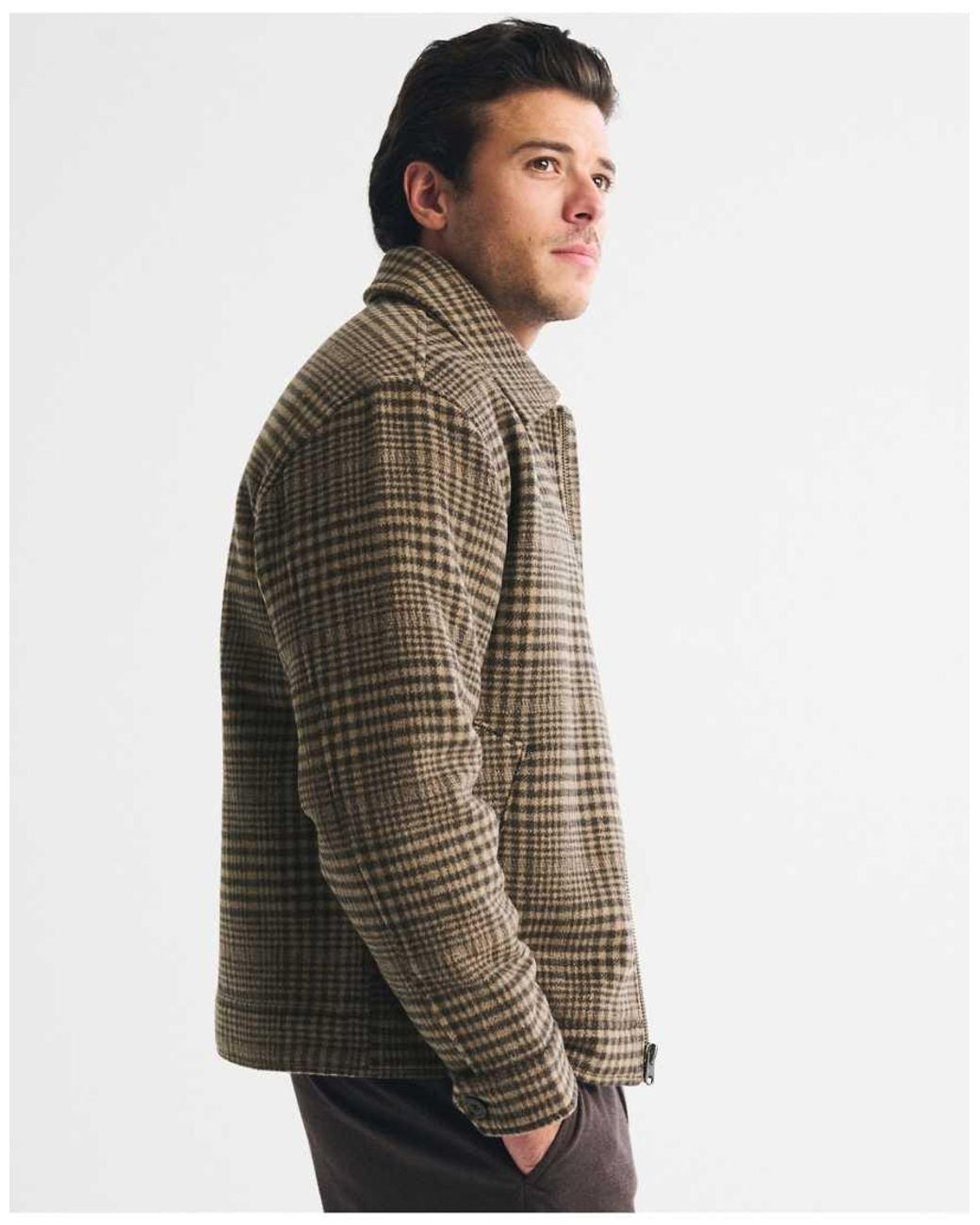 Abercrombie & Fitch Brown Wool-Blend Zip Jacket for men