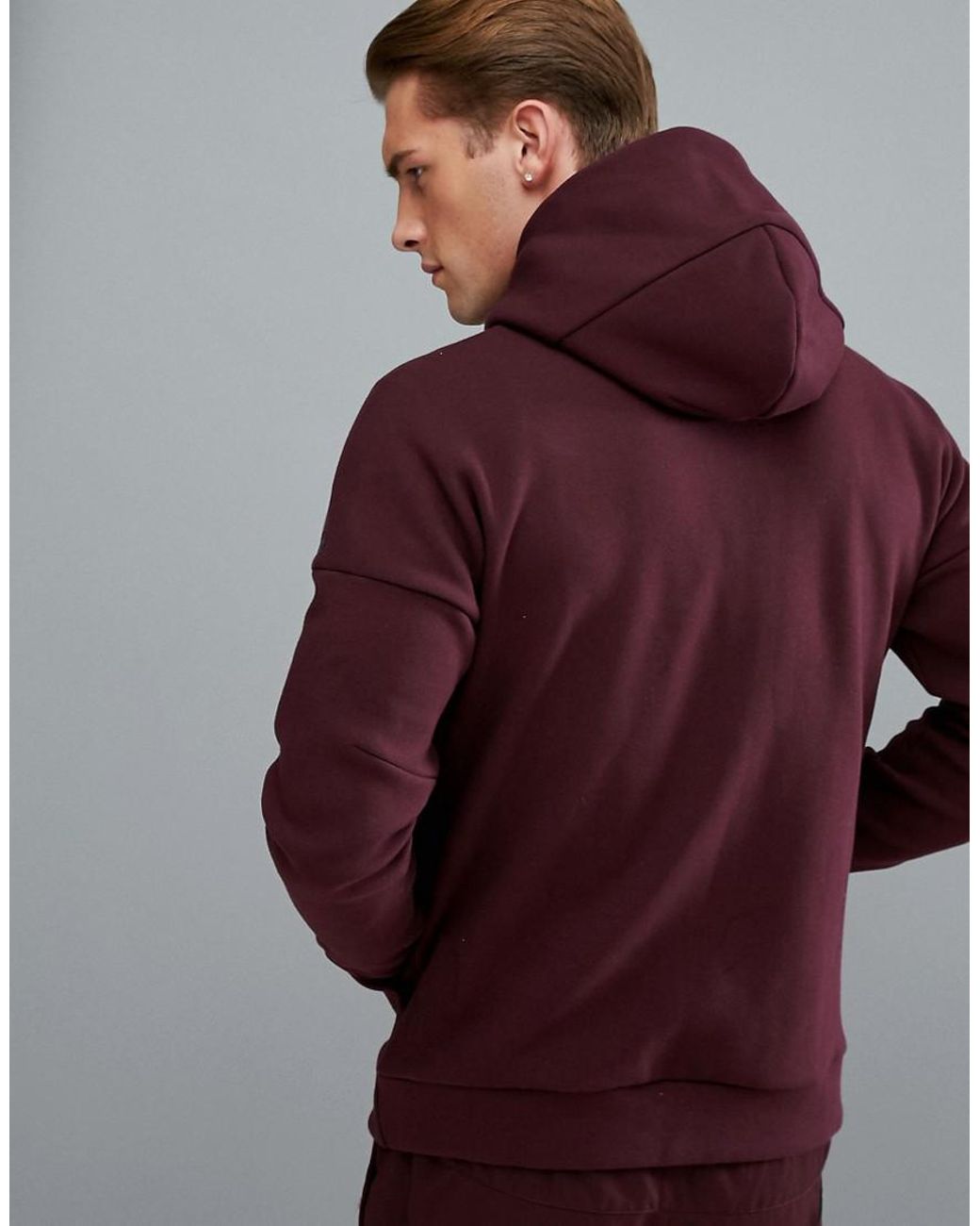 adidas Athletics Zne 2 Hoodie In Burgundy Bq6924 in Red for Men