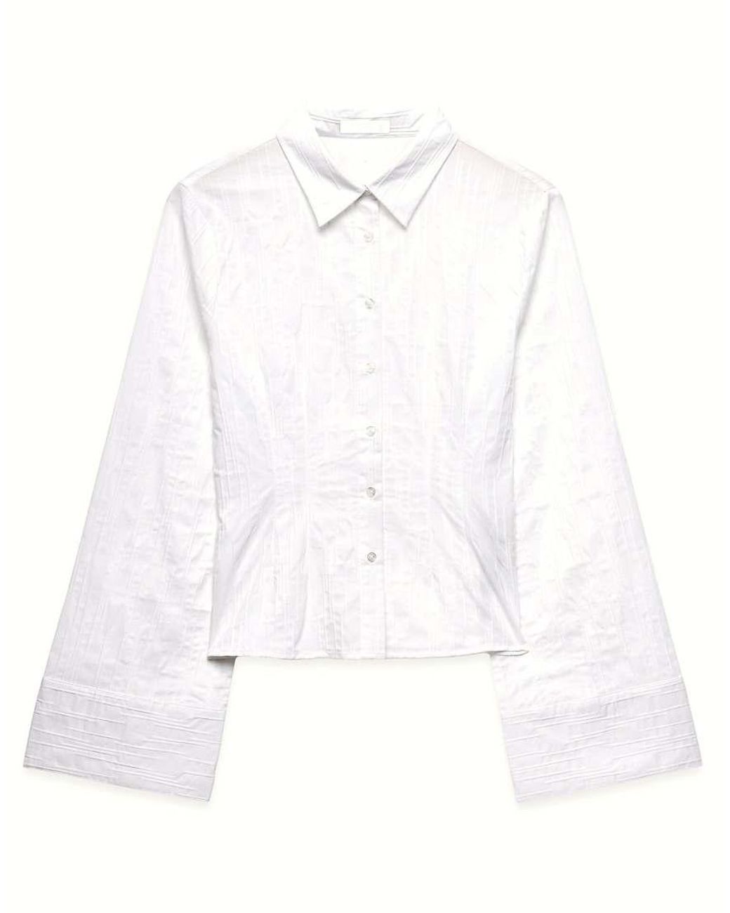 NA-KD White Fitted Wide Cuff Shirt