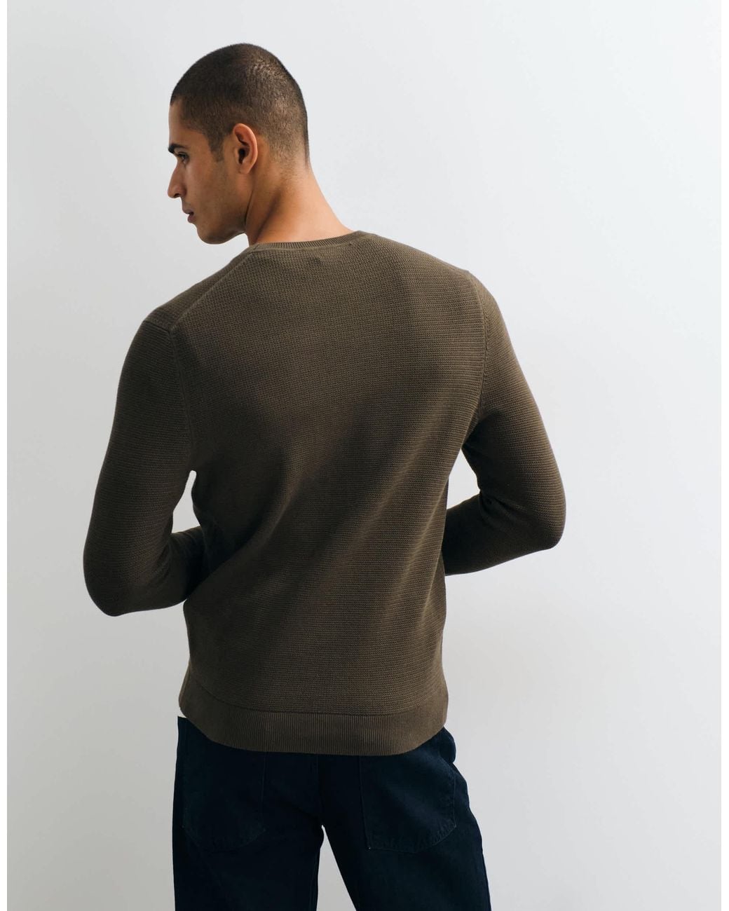 Mango Gray Knitted Jumper for men