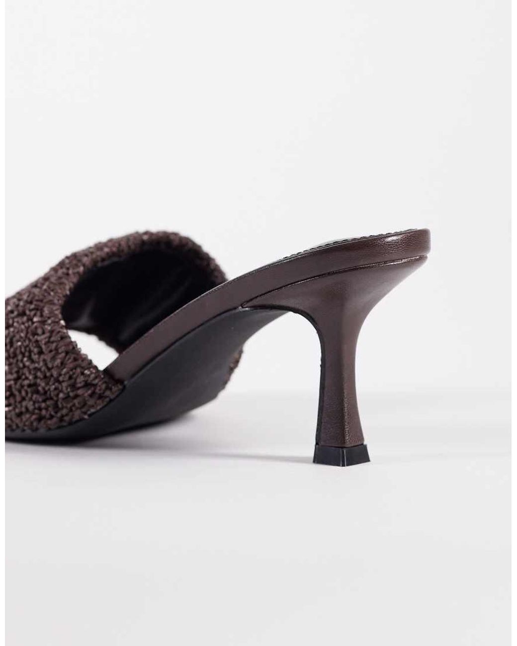 Raid Wide Fit Brown Caprice Kitten Heel Sandals