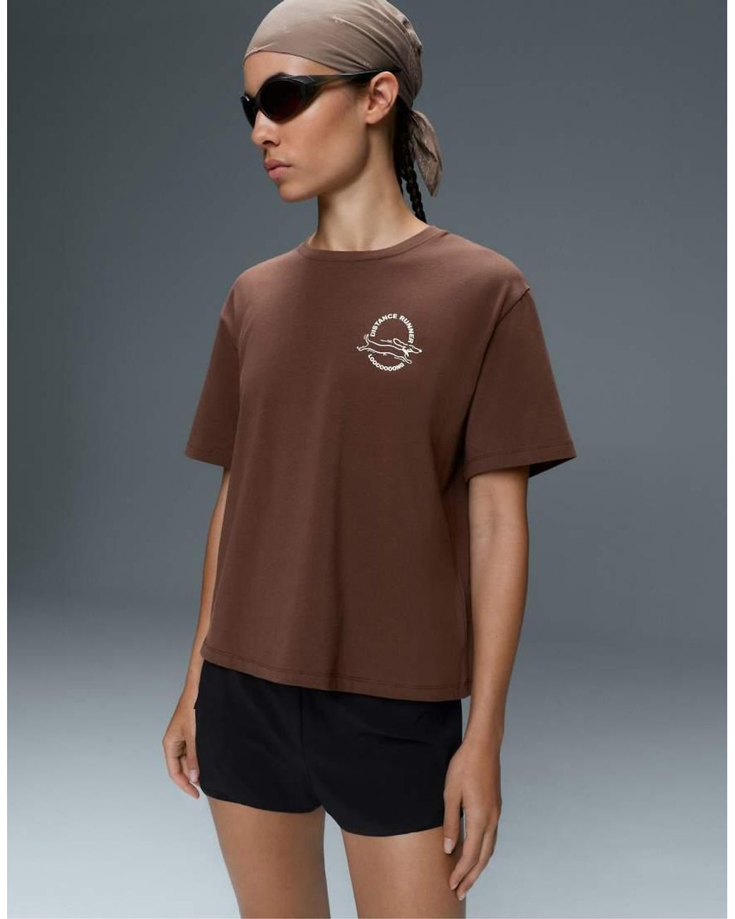 Oysho Gray Boxy Cotton Blend Short-Sleeved T-Shirt With Print
