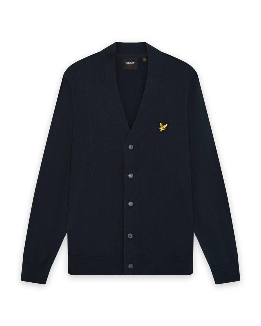 Lyle & Scott Blue Mid Knits Knitted Classic Cardigan for men