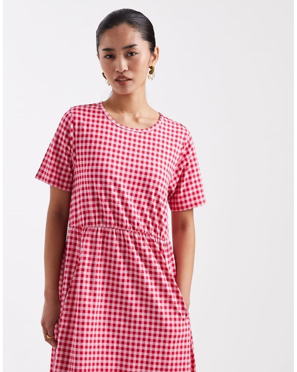 Threadbare Pink Jersey Short Sleeve Midi Dress
