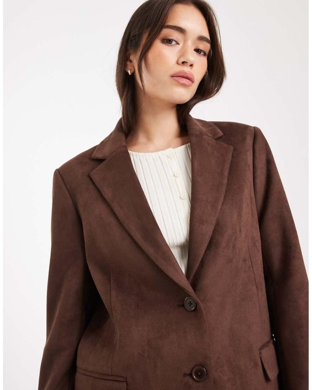 Miss Selfridge Natural Suedette Blazer