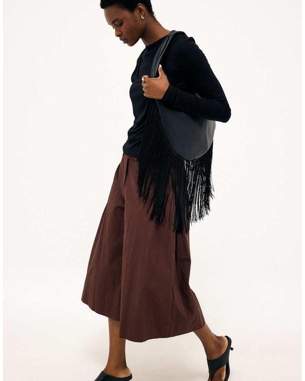 NA-KD Brown Low Waist Oversized Long Shorts