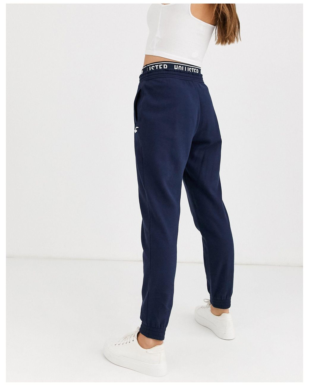 Hollister Logo Slim jogger in Blue | Lyst