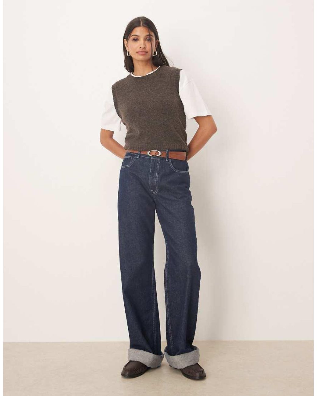Glamorous Blue Crew Neck Vest Top