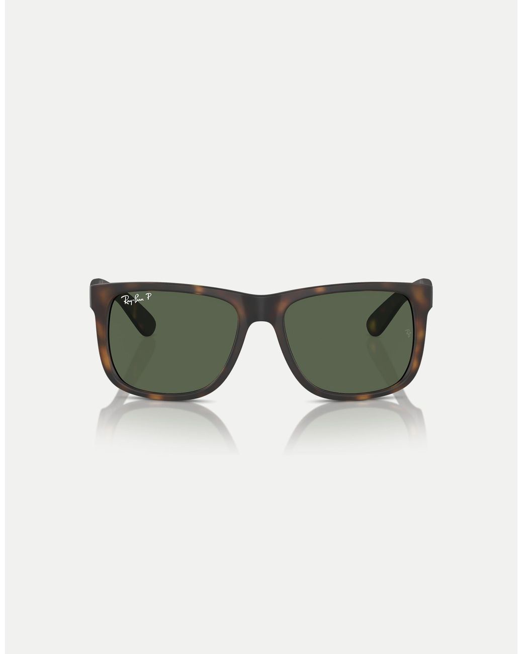 Ray-Ban – justin – klassische, polarisierte, eckige sonnenbrille in Natural für Herren