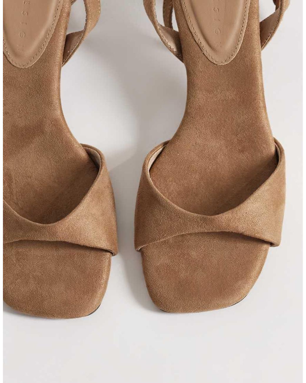 ASOS White Heartfelt Barely There Kitten Heel Sandals