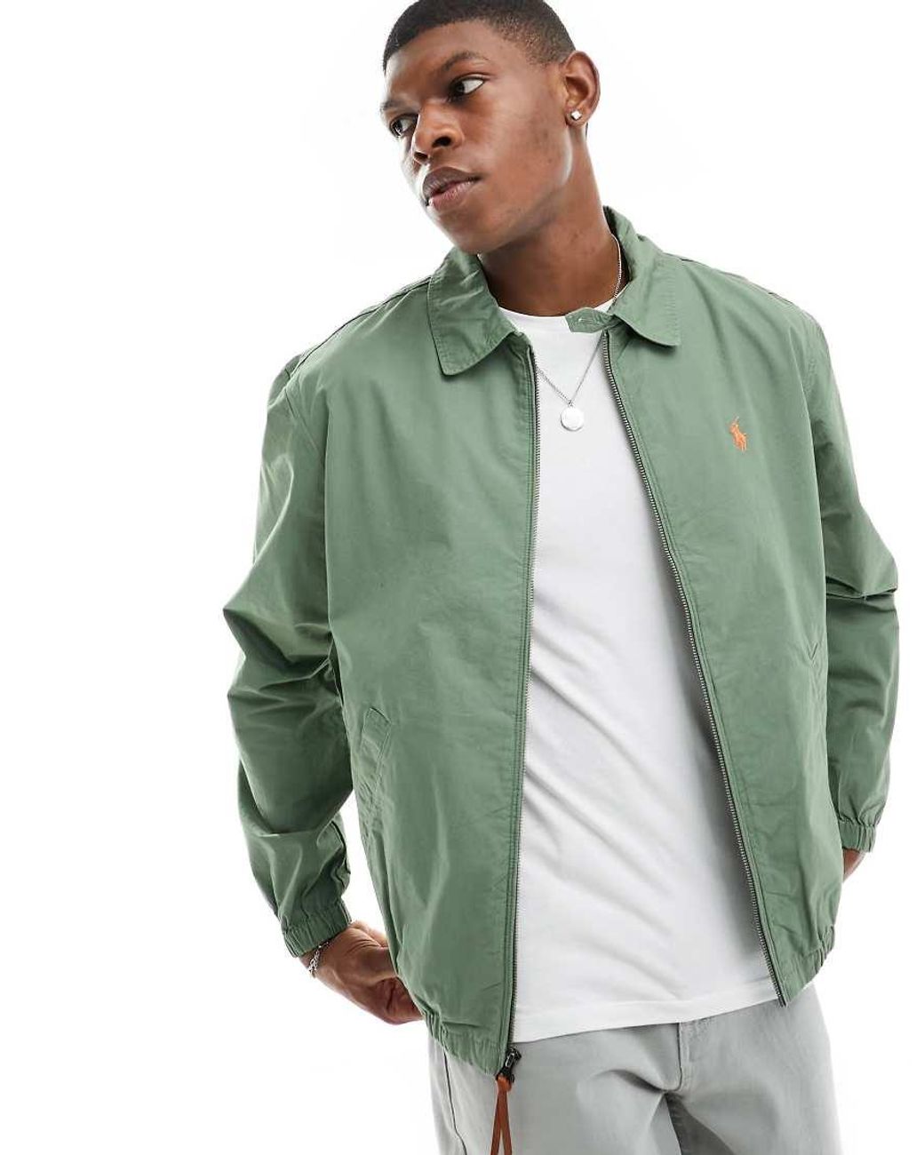 Polo Ralph Lauren Bayport Icon Logo Poplin Harrington Jacket No Fit in Green for Men Lyst UK