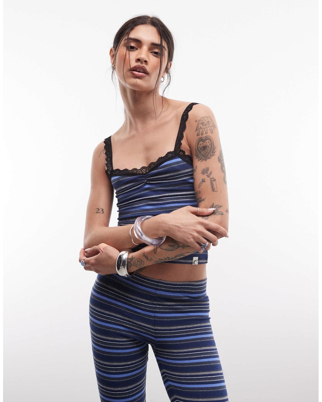 Collusion Blue Lace Trim Cami