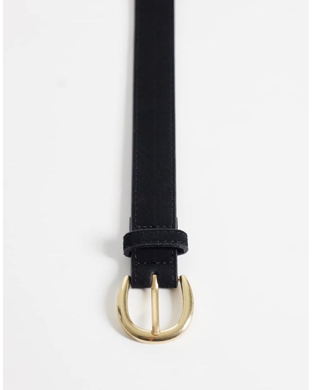 Mango Black Faux Suede Classic Belt