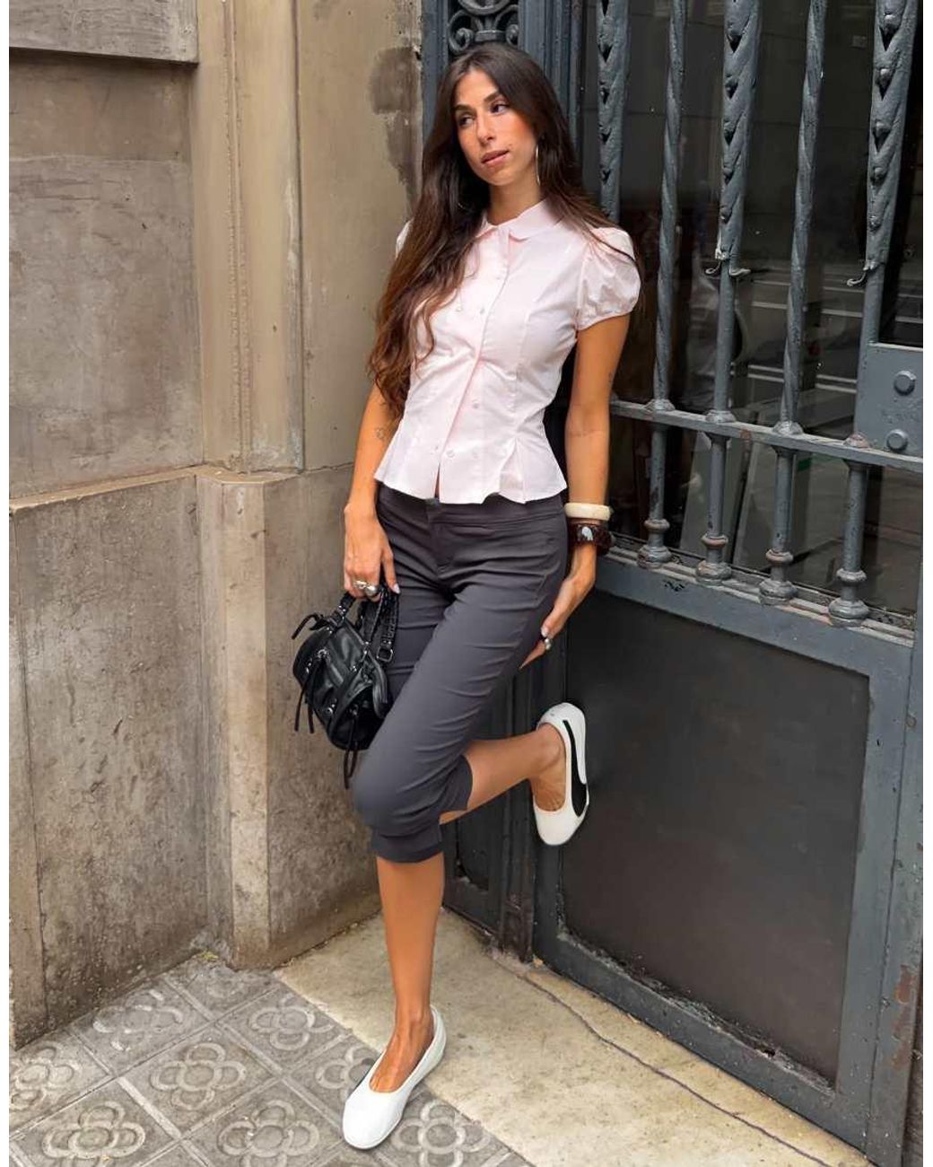 Bershka Black Bengaline Capris