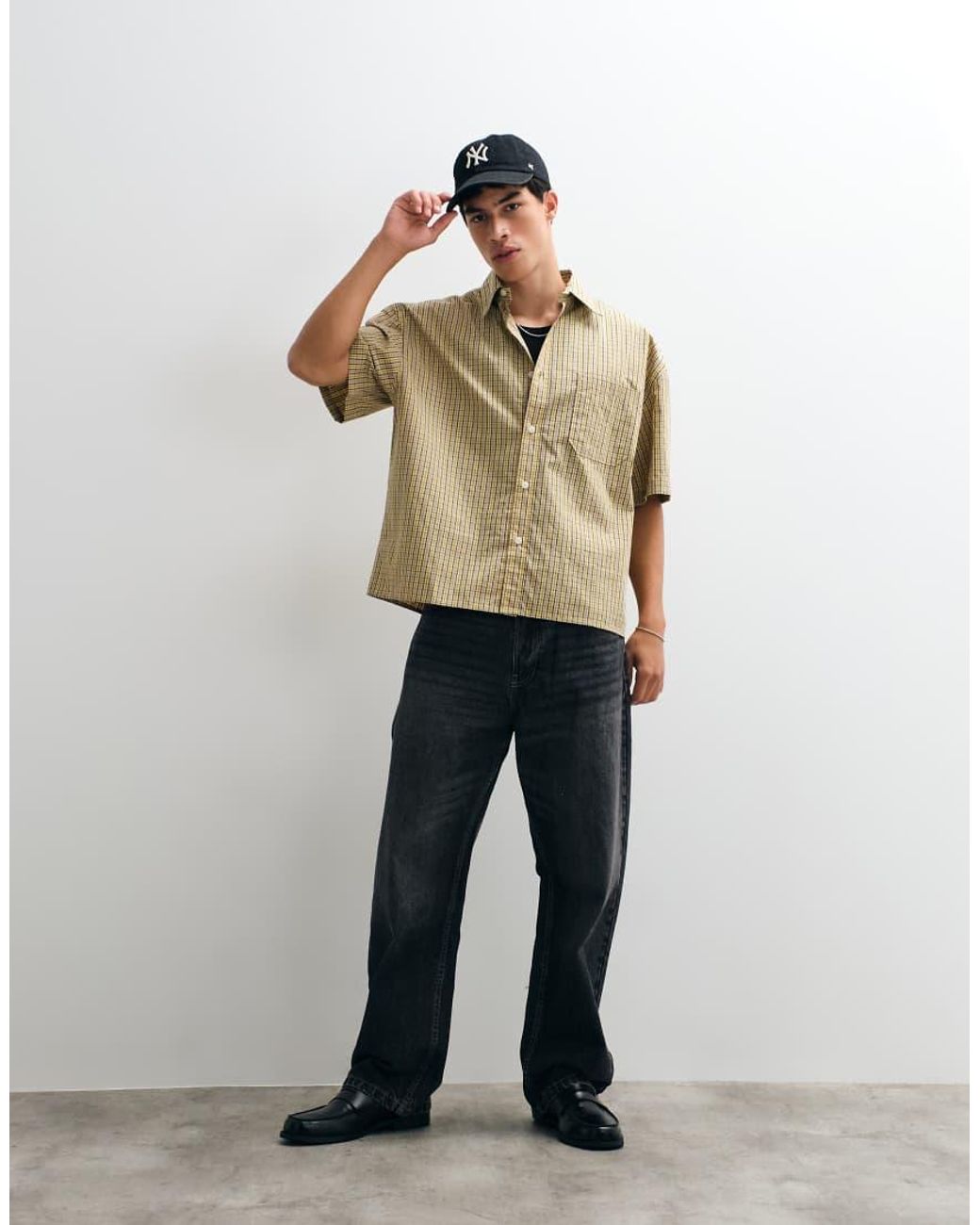 Jack & Jones Natural Short Sleeve Boxy Shirt for men