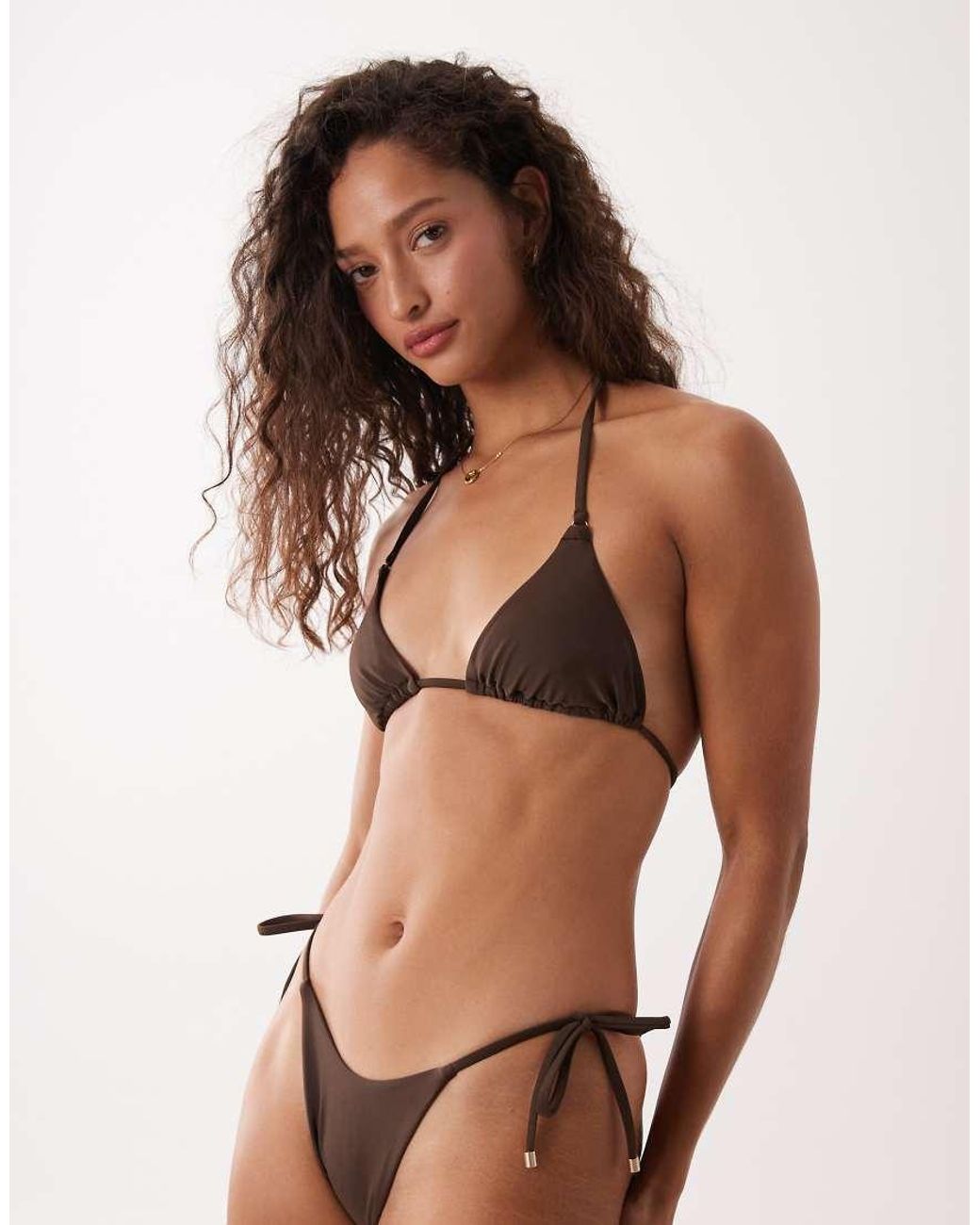 Rhythm Brown Classic Triangle Bikini Top