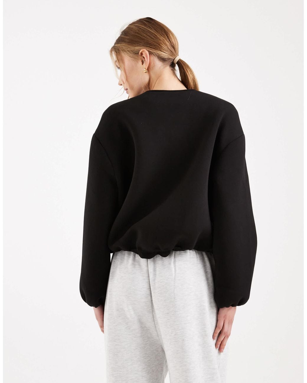 ONLY Black Scuba-Style Fabric Bomber Jacket