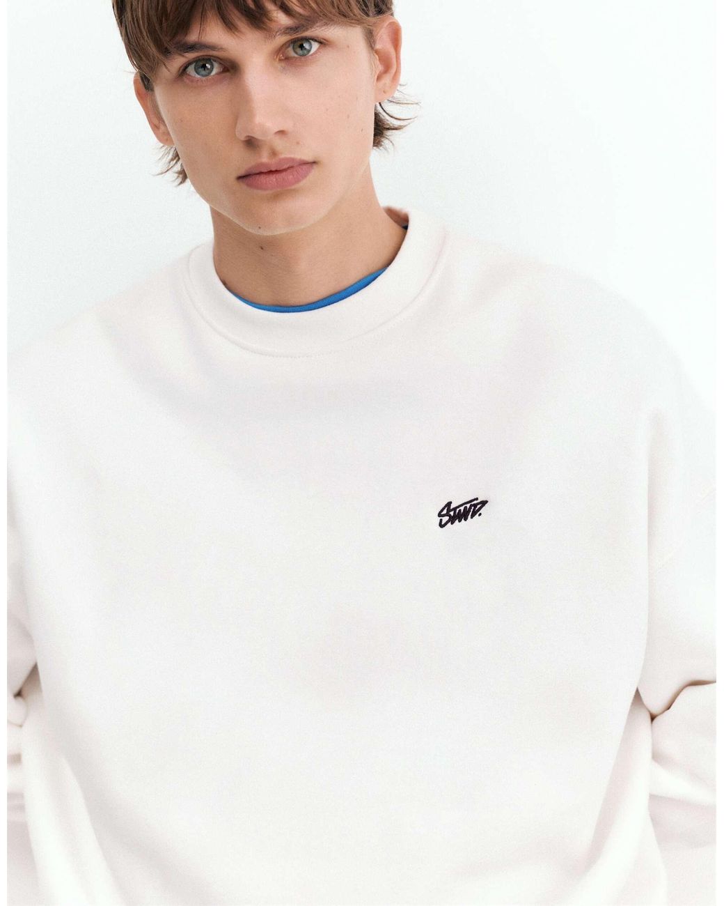 Pull&Bear Boxy sweatshirt in White für Herren