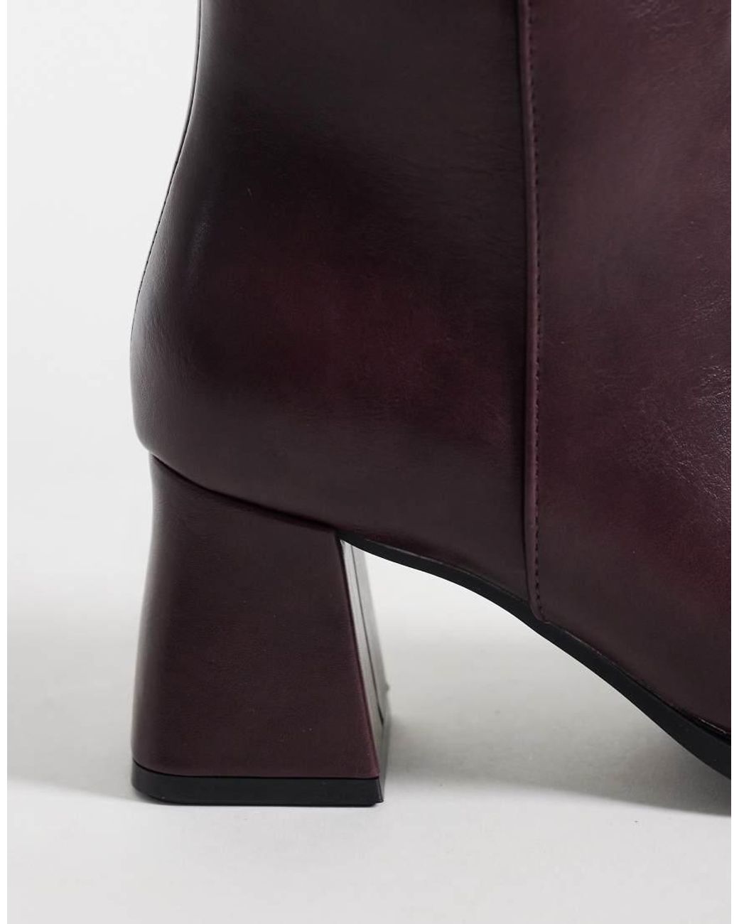 SEQWL Purple Fisher Block Heeled Mid Ankle Boots