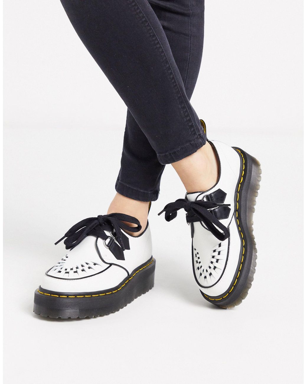 Dr. Martens Sidney Chunky Creeper Flat Shoes in Black | Lyst Australia