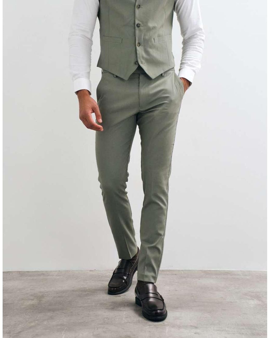 ASOS Gray Skinny Suit Trousers for men
