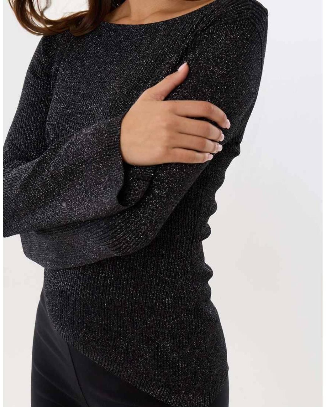 Threadbare Black Asymmetric Knit Jumper