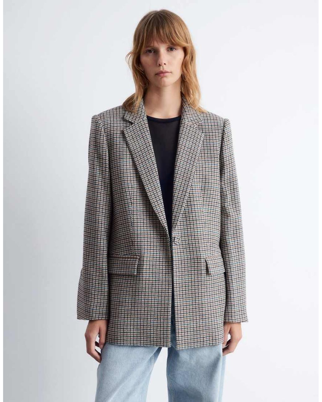 & Other Stories Gray Co-ord Wool Blend Single Breasted Blazer