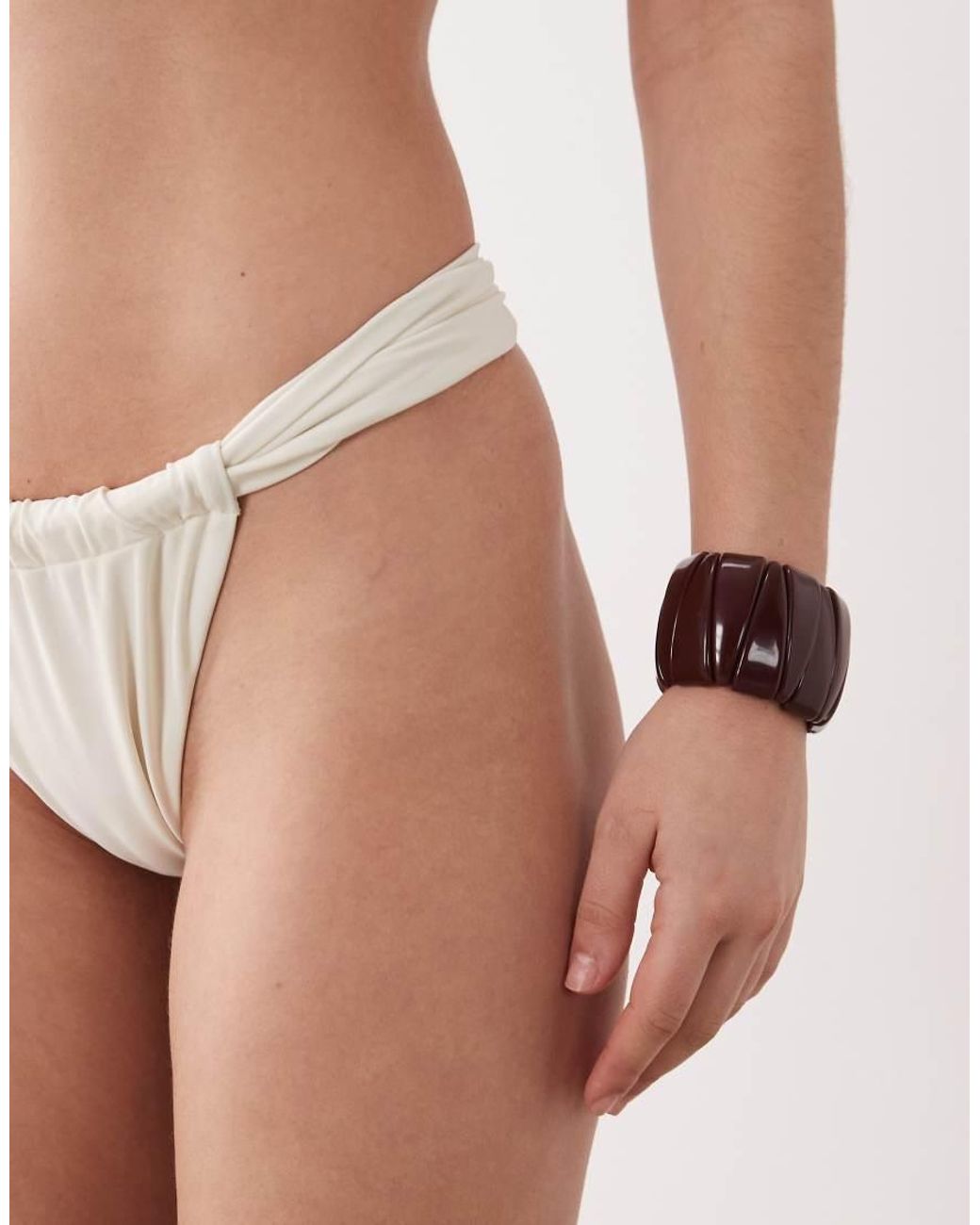 Miss Selfridge Natural Mix And Match High Leg Bikini Bottom