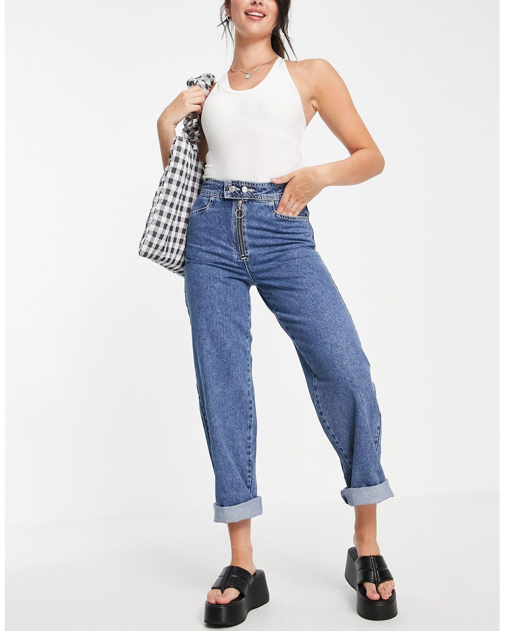 TOPSHOP Denim Zed High Waist Skater 