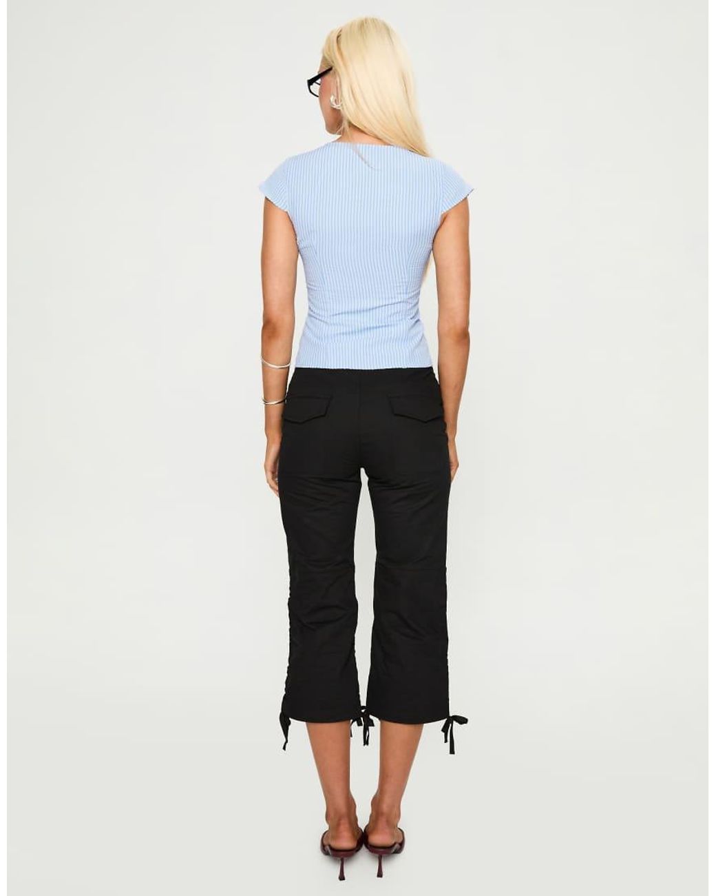 Princess Polly Blue Indulgence Cotton Blend Hook & Eye Front Plunge Corset Top