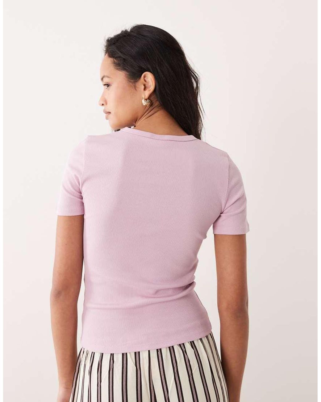 Jdy Pink Ribbed T-shirt