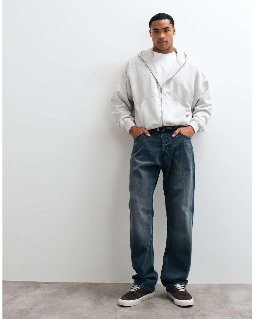 Abercrombie & Fitch Gray Essential Zip Up Hoodie for men