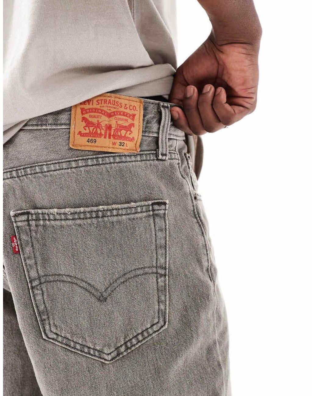 Levi's Gray 469 Loose Fit 12inch Denim Shorts for men