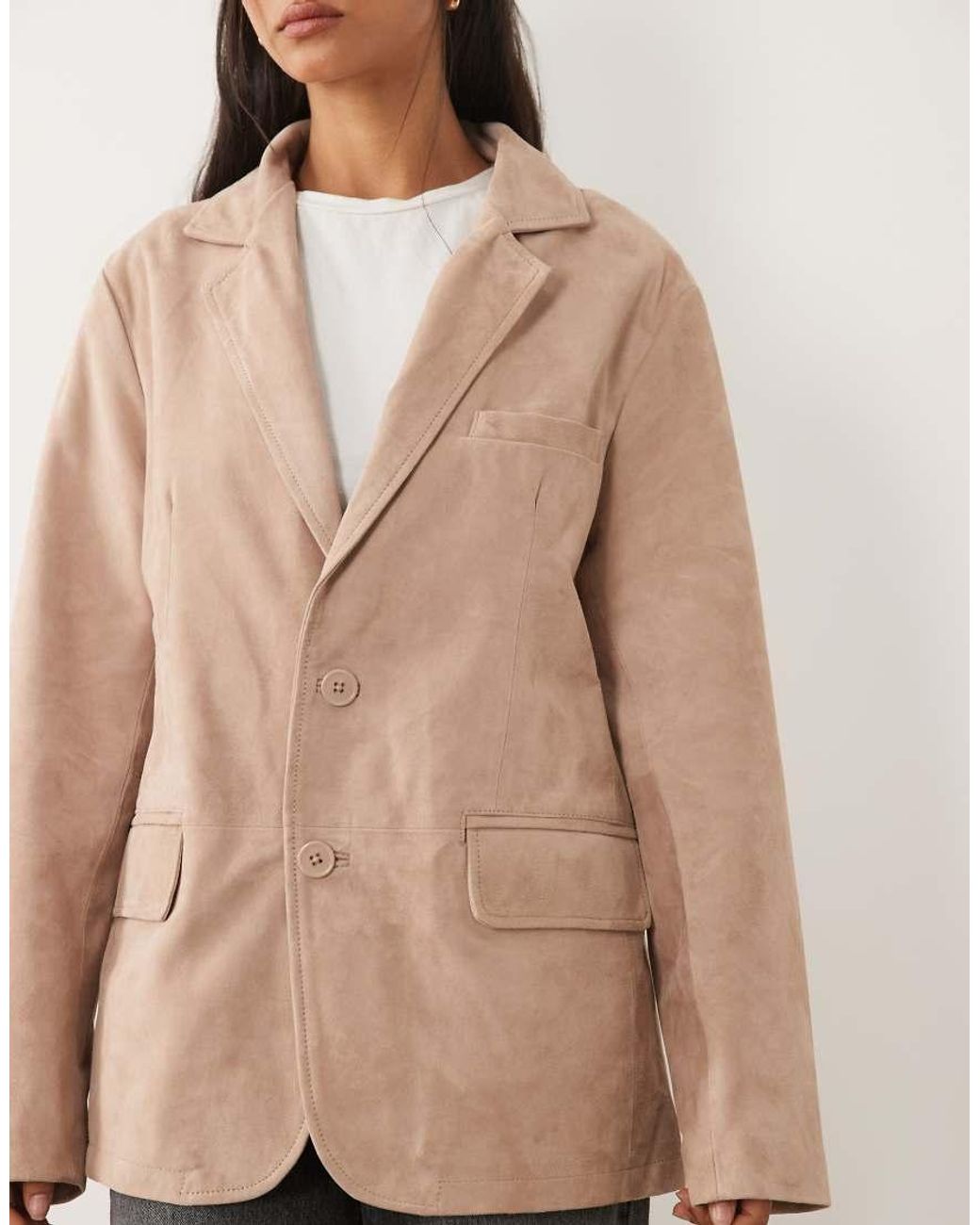 Barney's Originals White Goat Suede Blazer Jacket