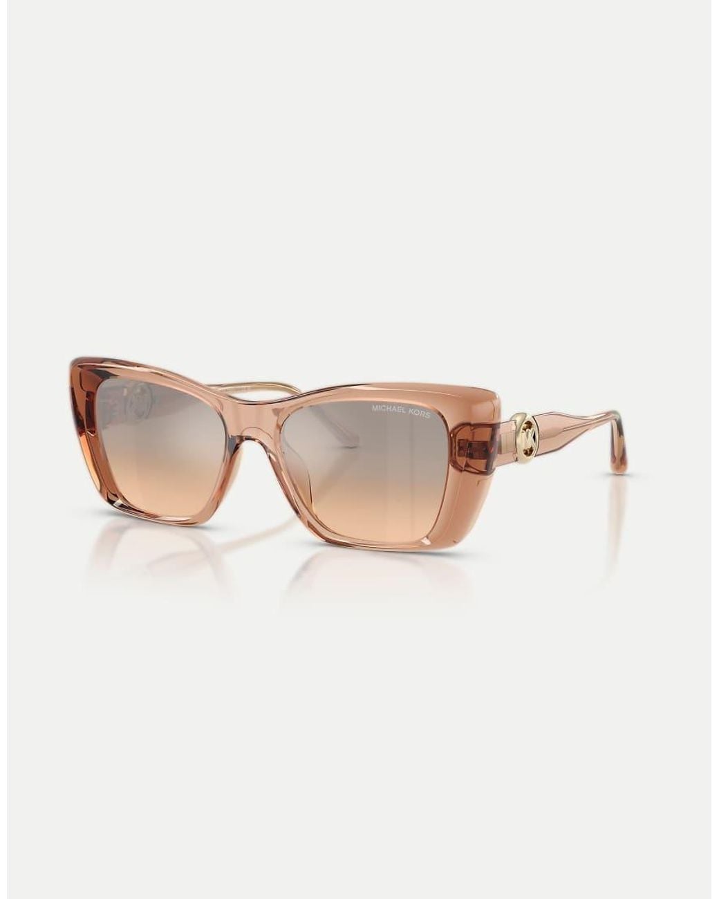 Michael Kors Natural Tokyo Square Sunglasses With Mirrored Lens