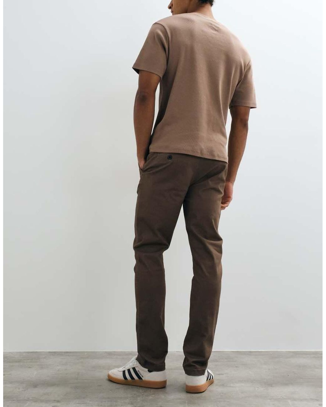 Threadbare Brown Slim Leg Pants for men